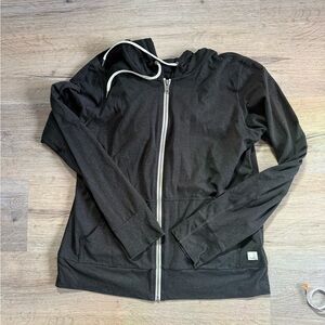 Vuori Halo Performance Zip-Up Hoodie - Black Heather - Size SMALL